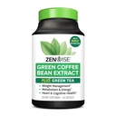 Zenwise Health EGCG Green Tea Extract Kapsle s kávovým bobem Extrakt - 50% EGCG + 98% Polyfenoly Dodatek - Zelené Tea pilulky pro pokožku a podporu srdce + Brain Health a Memory Boost - 60 Počet