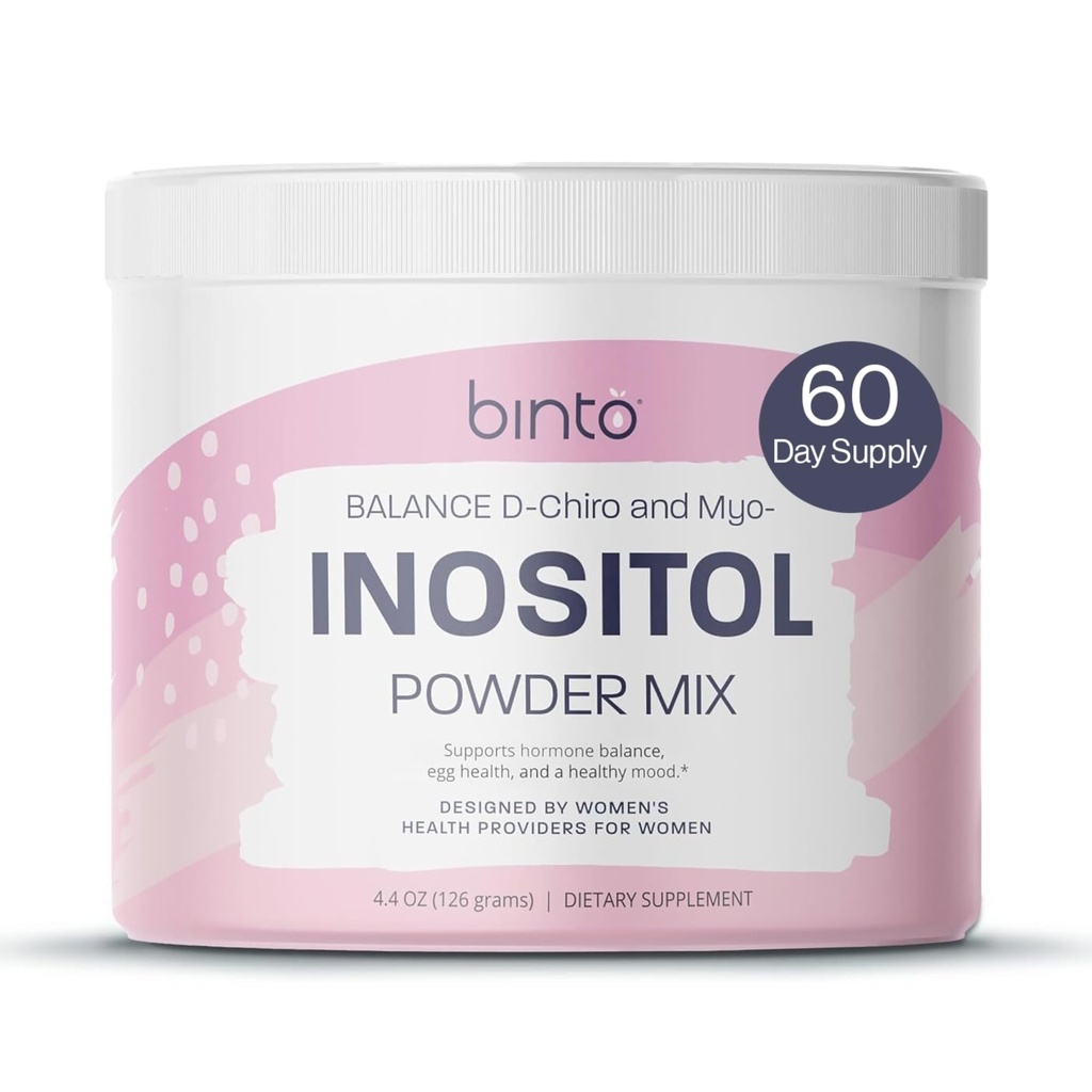 Binto Inositol Powder Mix 124; 60- Day Supply Support 124; 40: 1 Poměr Myo a D- Chiro Inositol 124; Hormon Balance a Ovulation Support 124; Preservative Free