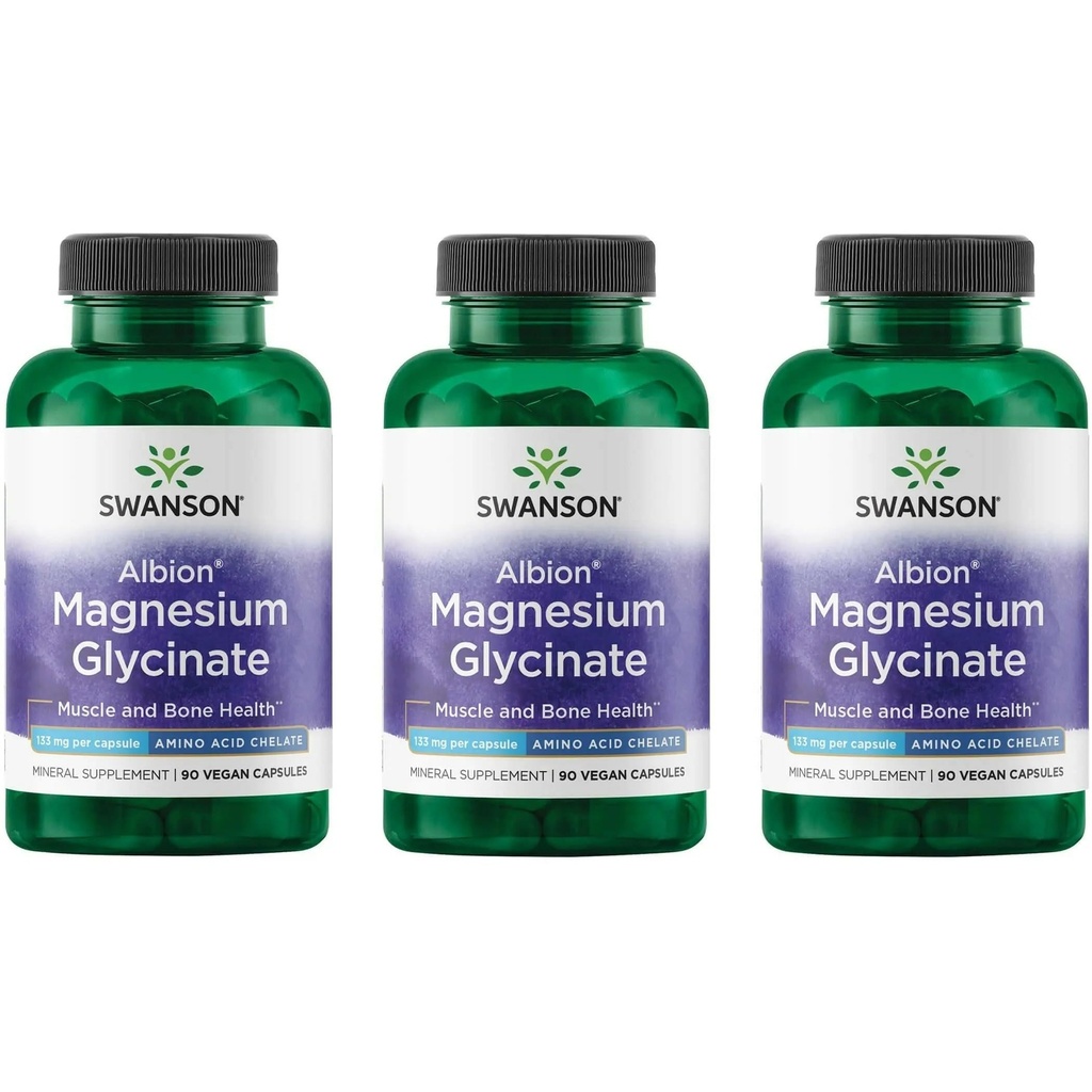 Swanson Chelated Magnesium 133 miligramy 90 tobolek (3 balení)