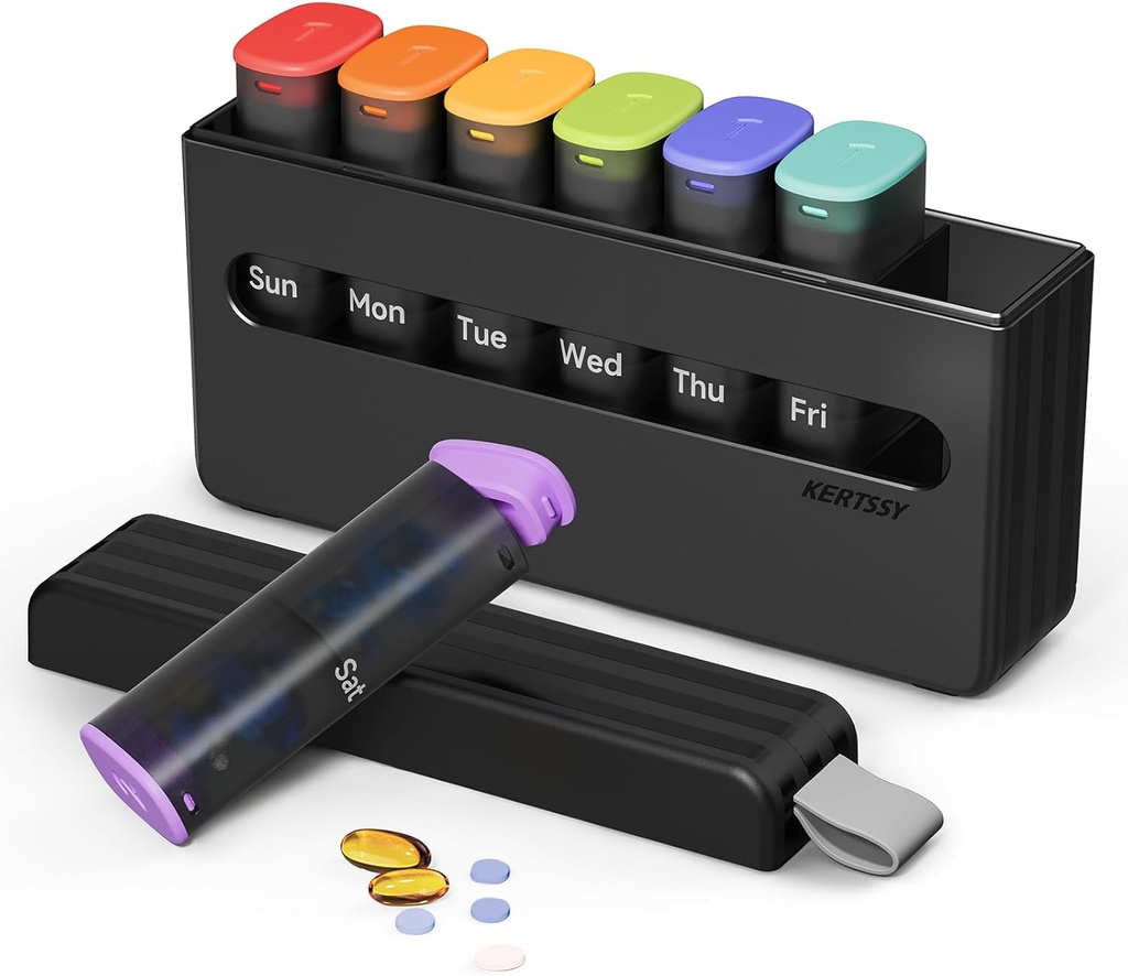Týdenní porce Organizátor 2 krát denně - Am Pm Pill Box 7 Day, Velký dvakrát Medicine Pill Pouzdro pro denní léčby, Vitamíny, Rybí oleje, doplňky Přenosné týden Držák pilulky Kontejner, Překladatel Black