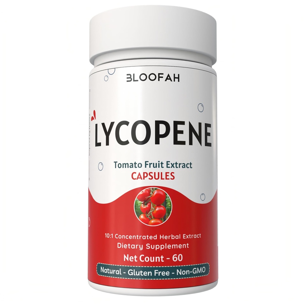 Tomato Fruit Kapsle 500mg FLAVIS 124; Bohaté v Lycopene Tomato Ovoce Koncentrované 10: 1 Extract Powder FLAVIS 124; Non- GMO & gluten Free Formule FLAVIS 124; Přírodní karotenoid dodatek (60 Počet (balení po 1))