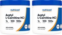 Nutricost Acetyl L- karnitin (ALCAR) 100 GMS (2 balení) - 100 Servingů Každý - 1000mg per Serving - čistý acetyl L- karnitin prášek - Non GMO, gluten zdarma