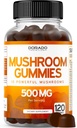 Houbové žvejky 2500mg 10 v 1 míse (120 žvejkačky s lví hřívou, Cordyceps, Reishi a další funkční houby) Focus & Brain Houbový dodatek - Vegan & Third Party Tested - USA Made