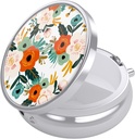 Nipichsha Pill Box, Malý Pouzdro na pero pro Purse & Pocket, Roztomilý Pořadatel Travel Medicine, Portable Medicine Container Holder to Hold Vitamíny, Léky, Rybí olej & doplňky, Bílé květy