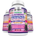FRESH HELTHCARE Elderberry Kapsle - High Potency Black Elderberry se zinkem a vitaminem C - Premium 3- in-1 Imunitate Support Vitamíny pro dospělé