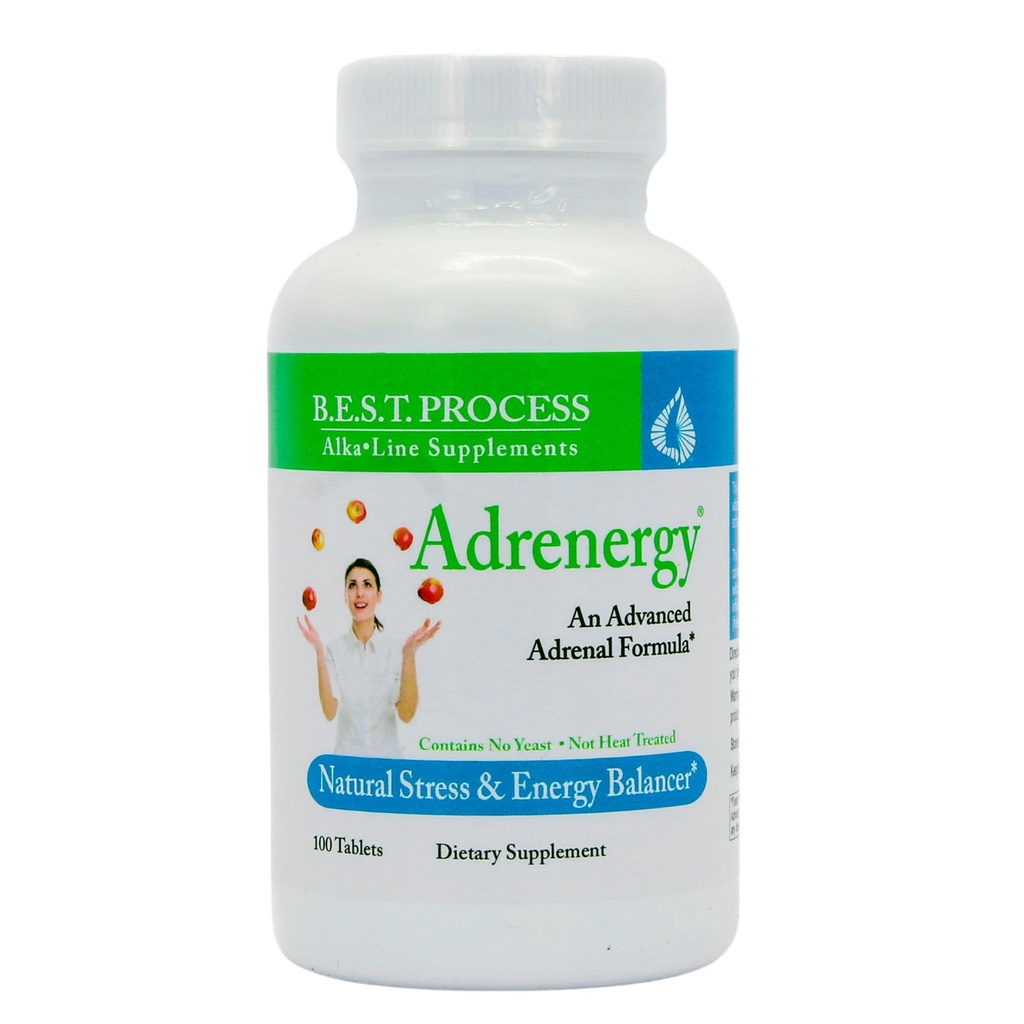 Adrenalgie Nejlepší proces Alkalin - Přírodní Adrenal Podpora s Adrenal Gland Extract, Adaptogeny, Vitaminy & Minerály