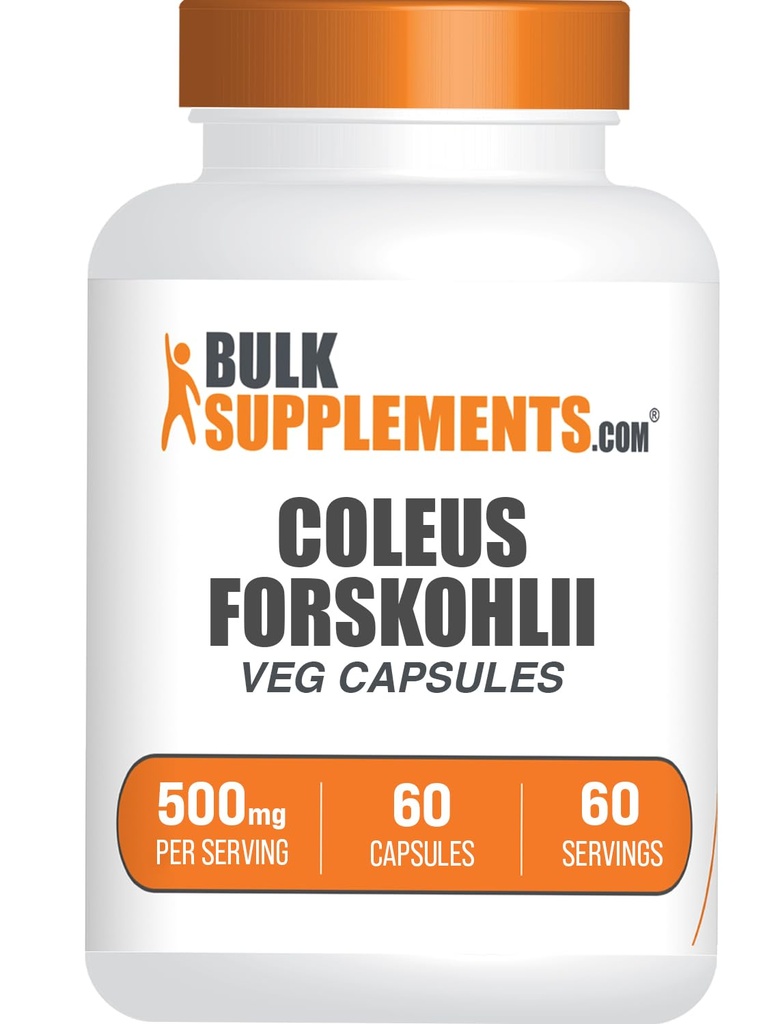 BulkSupplements.com Coleus Forskohlii Extract Capsules - Forskolin, Forskolin Kapsle - Bylinný dodatek, Gluten zdarma, 1 Kapsle per Serving, 60 Kapsle (Balení po 1)