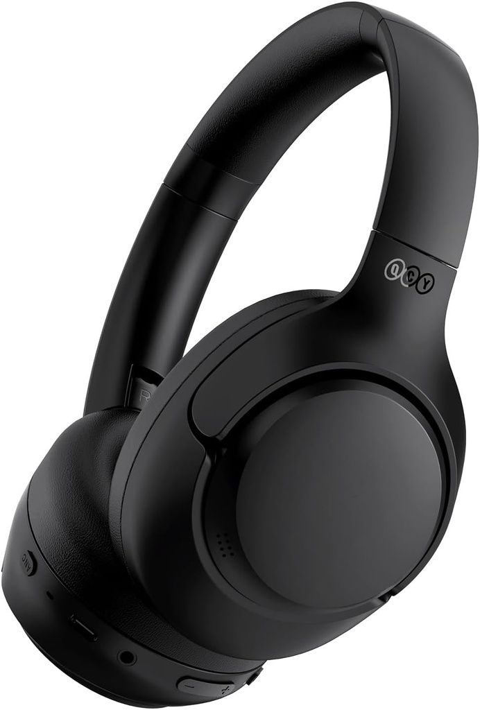 QCY H3 ANC Bluetooth sluchátka přes ucho, aktivní hluk zrušení Bluetooth 5.4 Sluchátka s mikrofony, Hi-Res Audio Sound, Multipoint Connection, 60H přehrávání, Vlastní EQ přes App (Black)