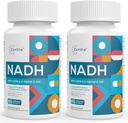 NADH 50mg + CoQ10 200mg + D- Ribose 150mg dodatek, Enhance NAD + Doplněk pro energetiku, únavu, snížený nikotinamid Adenin Dinucleotid, 120 Veggie Kapsle