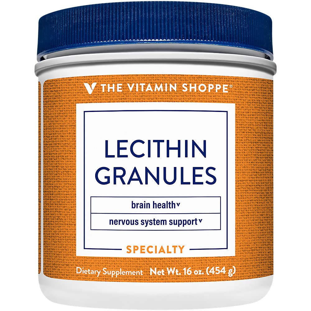 Vitamin Shoppe Lecithin Granules - přírodní kombinace esenciální mastné kyseliny na podporu mozkové a nervové funkce, 100% Soy based, jednou denně (16 Ounces Powder)