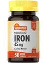 Sundance Iron 45mg Pomalé uvolňování pilulky 124; 50 Tablety 124; Essential Mineral dodatek 124; Vegetarian, Non- GMO, a gluten Free Formule