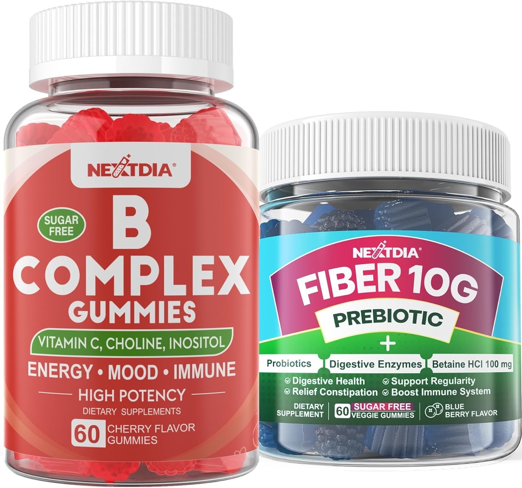 2 balení Methylovaný vitamin B komplex + 1 balení cukru zdarma 10g Prebiotický doplněk vlákna, gumy pro dospělé