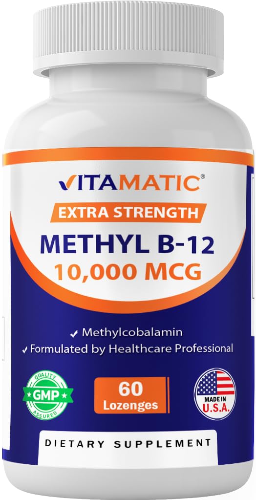 Vitamatický methyl B12 (methylkobalamin) 10 000 mcg - 60 Lozengů - Superior Source of Vitamin B12 for Energy & Nerve Health