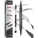 9708 2- Tip Double- Ended Eyebrow Pen, 2- in-1, s Eyebrow Brush. Vodotěsný a potní důkaz, Precision Liquid Brow, 5 odstíny, dlouhotrvající (3 # Dark Brown)