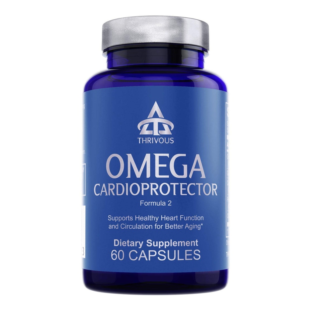 Thrivous Omega Cardioprotector - Advanced Heart & Circulation Supplement with Dotaz Om Omega33, Česnek, Gotu Kola, Oligopin Pine Bark - 60 Vegan Kapsle