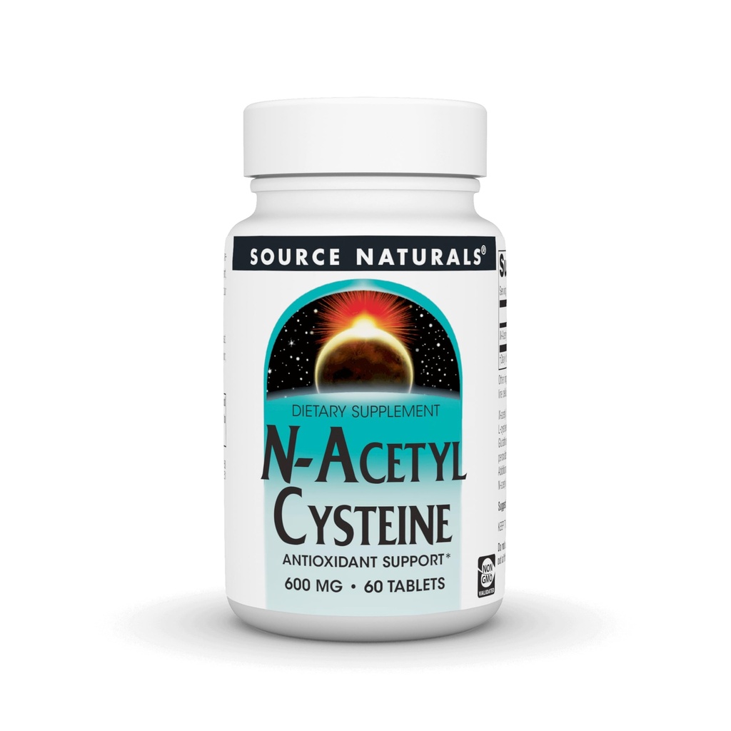Zdroj Naturals N- Acetyl Cysteine Antioxidant Support 600 mg Dietní dodatek, který podporuje Respirační zdraví * - 60 Tablety