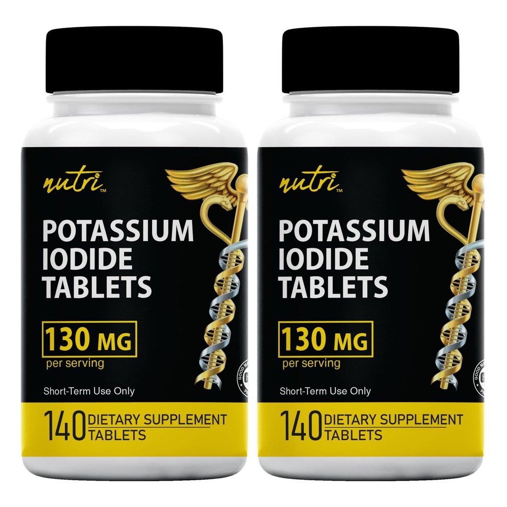 Iodidové tablety draselného (balení po 2) 130mg - 280 tabletách EXP 10 / 2032 - YODO Naciente - KI pilulky - Yoduro de Potasio - Nutri doplňky