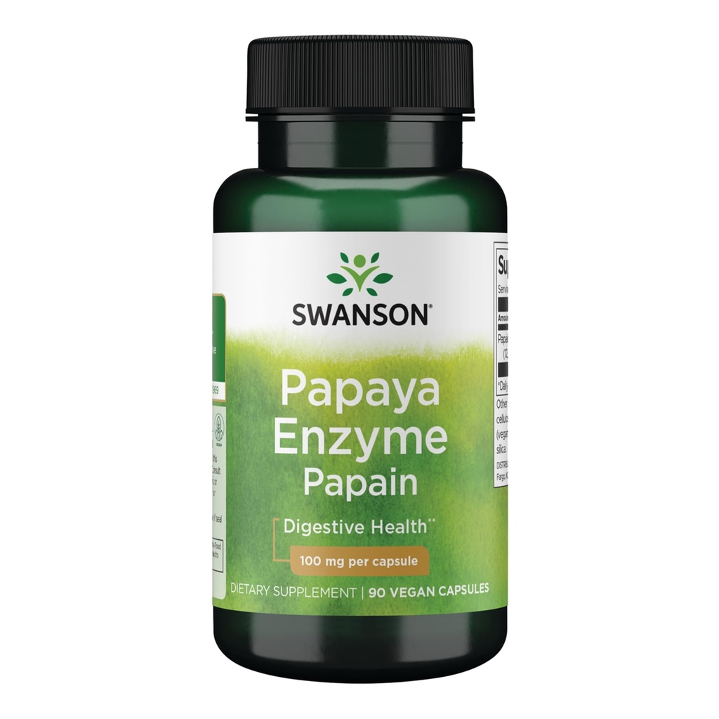 Swanson Papain Papaya Enzyme 100 miligramů 90 Veg Kapsle