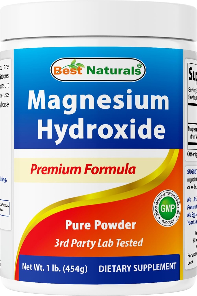 Nejlepší naturals Magnesium Hydroxide Powder - 380mg Elemental Magnesium per Serving - 454 Servings per Cotainer - 1 libra