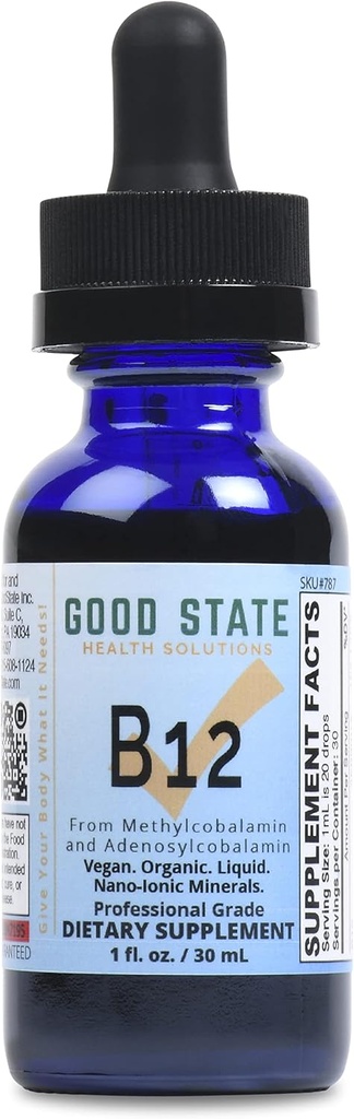 Dobrý stát Ionic B12, Muži a ženy tekuté Nano Ionic dietní dodatek, 1 Ounce láhev