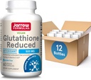 Jarrow Applicas Glutathione Reduced 500mg- 60 Veggie Capsules - Intracelulární antioxidant - Kvalita Glutathione doplňky - Podporuje recyklaci vitaminů C & E - Non- GMO- Gluten Free- Vegan, balení 12