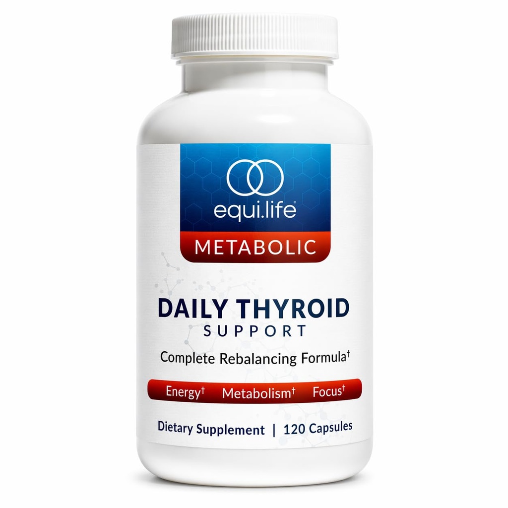 Equilife tyreoid Support, Vitamíny a minerály dodatek s vitaminem C, zinek, vitamín E, jód, a selen, Adaptogens & Amino kyseliny Formule, Celková Wellness Support, Gluten zdarma, 120 Kapsle