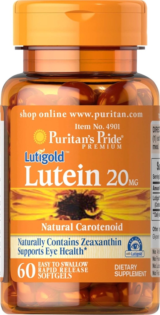 Puritan 's Pride Lutein 20 mg s Zeaxanthin 60 Softgels