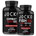 Jocko Palivové doplňky Bundle - Testovací posilovač pro muže + Omega 3 Rybí olej (2 Pack) Výkonný antioxidant & Muscle Builder