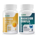 Vitamin D3 K2 s MCT Oil 90 Softgels & Magnesium Breakthrough Komplexní dodatek 124; Kost, srdce, Muscle & Nervový systém Podpora - Non- GMO