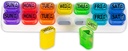 GMS Weekly Pill Organizátor - 7 den AM / PM Pop Out Pill Pody pro doplňky, Vitamíny a léky - Ideální pro každodenní použití & Travel - Rainbow