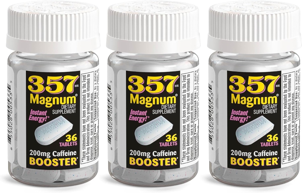 Magnum 357 - Energetické tablety s kofeinem - 36 tobolek - 3 balení