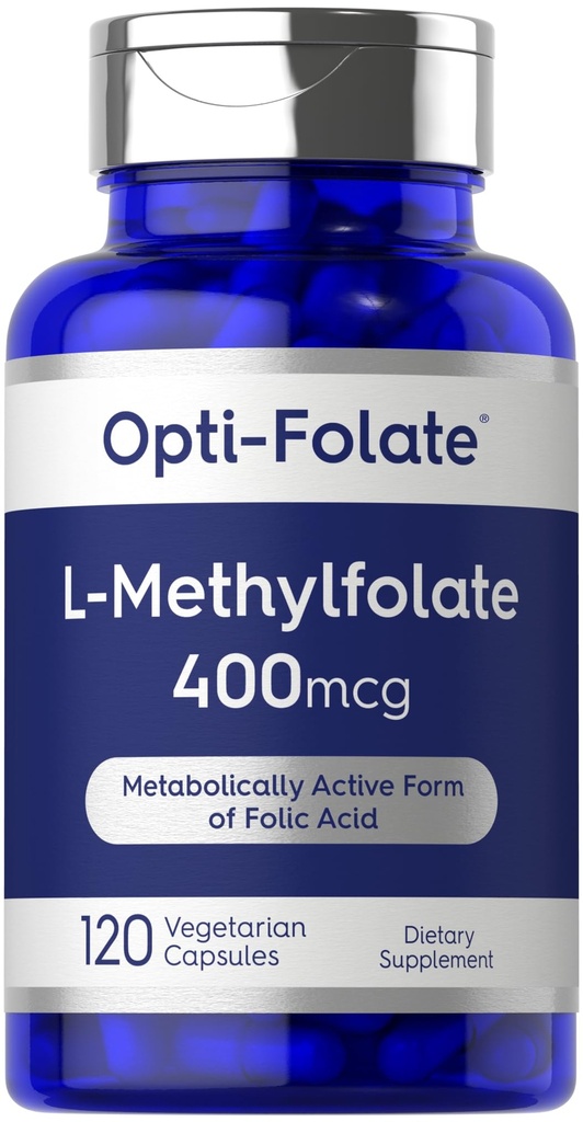 Carlyle L Methylfolát 400 mcg colum124; 120 Vegetariánských kapslí colum124; Optimalizovaný a aktivovaný methylfolát colum124; Non- GMO & gluten zdarma doplněk colum124; podle Opti- folát