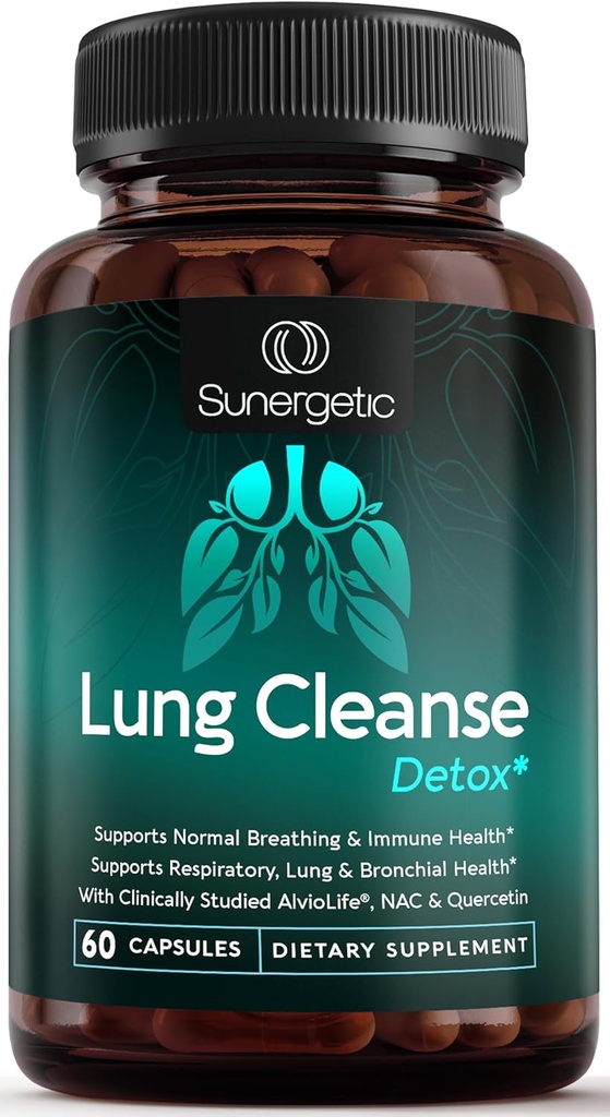 Slunečnicový Premium Lung Support Supplement - Lung Cleanse & Detox dodatek s Mullein Leaf, NAC, Bromelain & Boswellia- Lung Zdravotní vzorec pro dýchání, dýchání a bronchiální zdraví-60 Kapsle