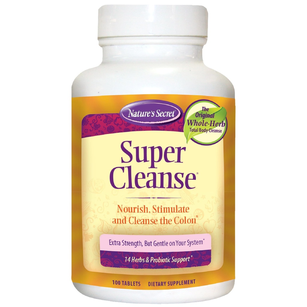 Příroda je tajný Super Cleanse - Extra síla Colon Cleanse s 14 Byliny & Probiotická podpora - Promotes Gut Zdraví Detox Čistota & Stravovací podpora Gentle Elimination Formule - 100 Tablety (1 balení)