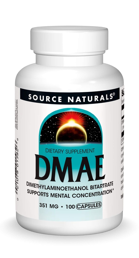 Zdroj Naturals DMAE, Dimethylaminoethanol Bitartate - Podporuje mentální koncentraci *, 351mg - 100 tobolek