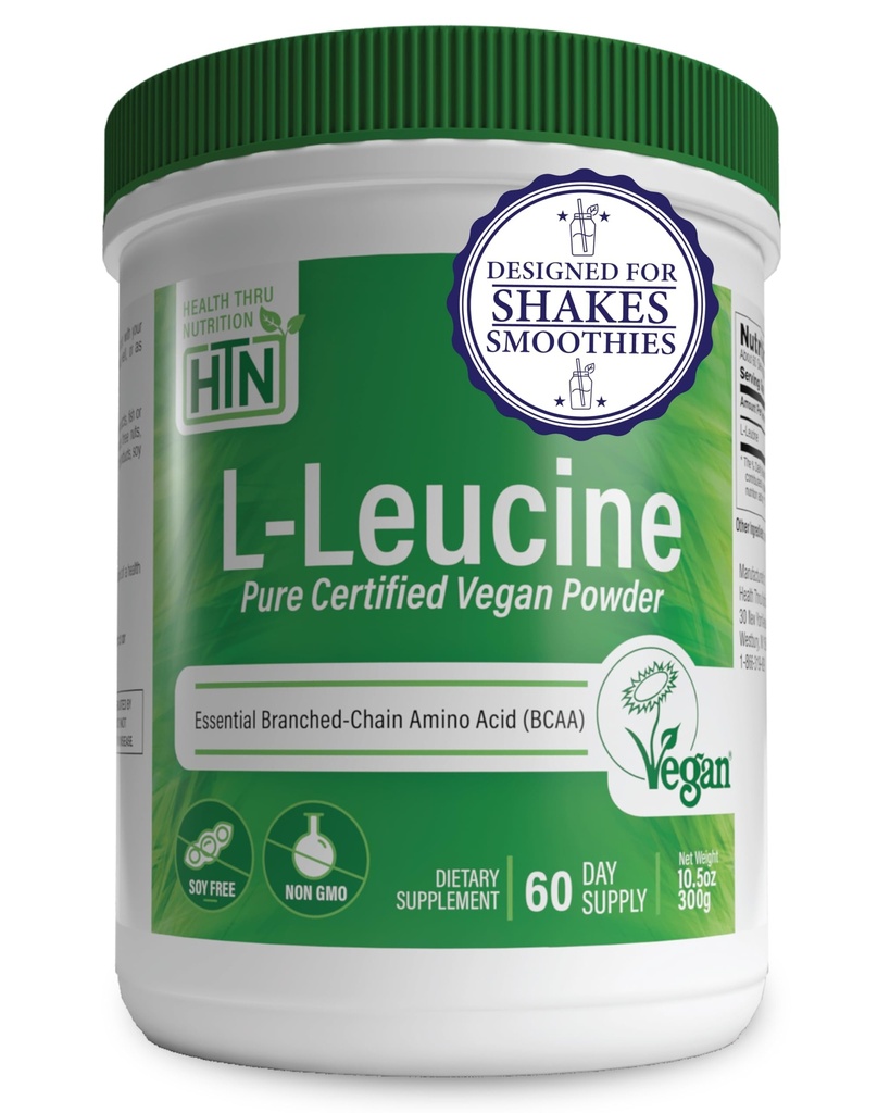 Zdraví Thru Nutrition Pure L- Leucine Powder 300g CLAS124; Certified Vegan CLAS124; Fermented CLAS124; Non-GMO CLAS124; Essential BCAA CLAS124; 3. strana Testována CLAS124; 5 Grams per Serving CLAS124; (60 Servings)