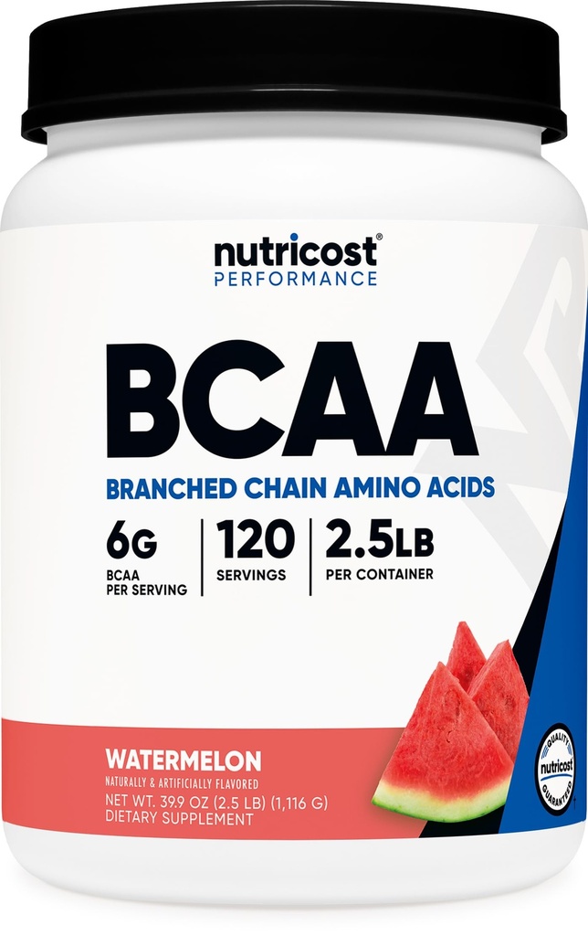 Nutricost BCAA Powder 2: 1: 1 (Meloun vodní, 120 Servings) - Gluten Free, Non- GMO, Vegetarian