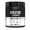 Jacked Factory Creatine + glutamin - Creatin dodatek s L- glutamin pro svalovou obnovu, růst svalů, zvýšená síla, zvýšený energetický výstup, a Gut zdraví - 30 Služeb, Neochucené