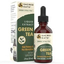 Green Tea Liquid Extract Drops - Imunitní podpora (Antioxidanty & Polyfenoly) Dodatek. Promotes Gentle Energy. Organické přísady, non-GMO, alkohol a gluten zdarma (non-ochucené)