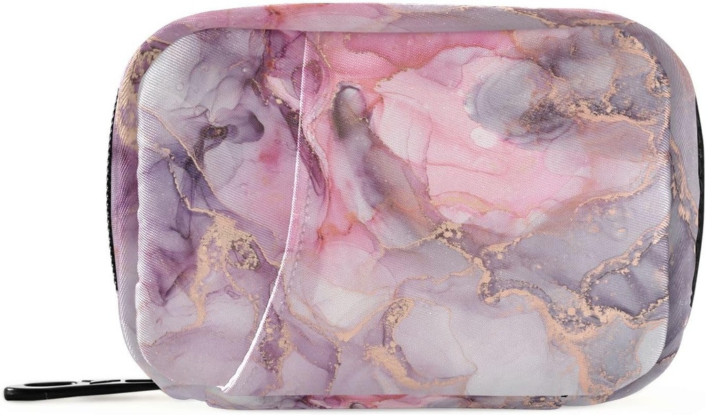 Růžová Mramorová textura Pill Box 7 Day Pill Pouzdro Pouzdro Pořadatel Bag se zipem Přenosný Týdenní vitamin Medicine Dodatek Držák Pouch Bag