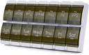 2 týdny Pill Box, MOLN HYMY 7 den Pill Organizátor 2 krát denně, Týdenní Pill Kontejner držet léky, Vitamíny rybí oleje (Zelené)