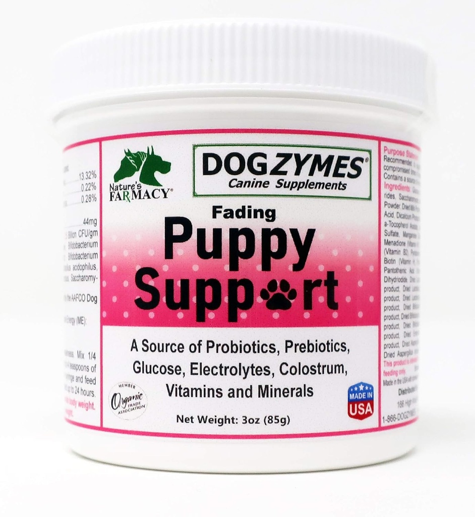 Dogzymes slábnoucí štěně podpora Probiotika Prebiotika Enzymy Glukóza Elektrolyty Vitamíny Mix 1 až 16 s vodou (3 Ounce)