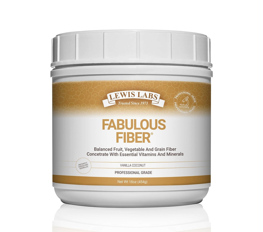 Lewis Labs Fabulous Fiber Powder Supplement 124; Delicious Quick Disolve Daily Fiber Powder from Fruits, Zelenina & Grains Fruits 124; Professional Grade Vitamíny Minerály Proudly Made in The USA 124; 16 Ounces