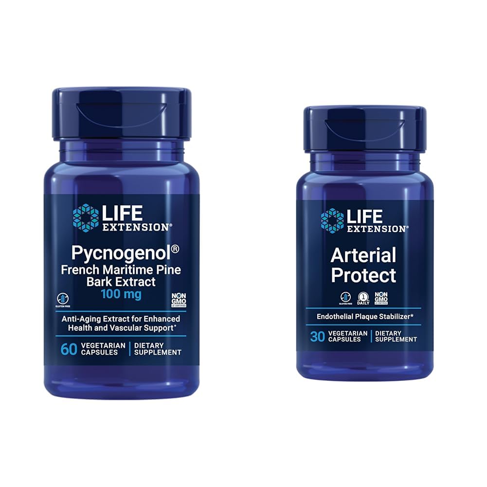 Life Extension Pycnogenol French Maritime Pine Bark & Gotu Kola Arterial Zdraví doplňky - 60 & 30 Vegetariánské Kapsle