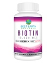 Nejlepší Naturals Země Biotin 10,000mcg - Extra síla Biotin vitamin dodatek k podpoře růstu vlasů, silné nehty, dlouhé oční řasy a zdravé kůže