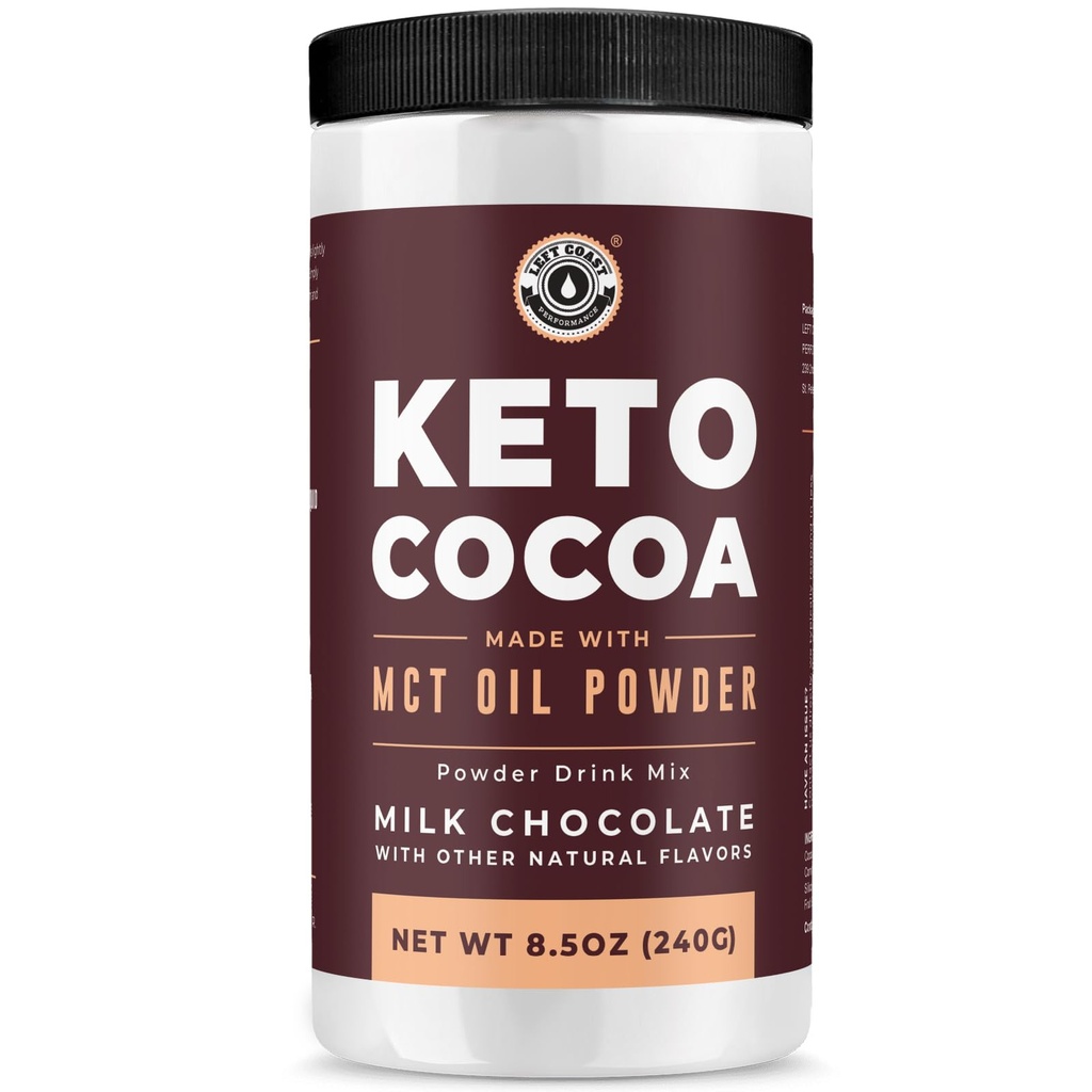 Keto kakao 124; Keto Hot Chocolate Drink Mix Powder - Bez cukru, Nízká carb s proteinem a MCT Oil Powder