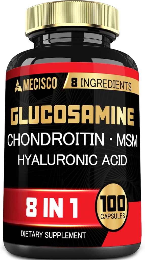 7000mg Glucosamine Chondroitin MSM s doplňkem imunity - Podpora kosti, společné zdraví, imunitní systém a celkové zdraví - 100 Kapsle