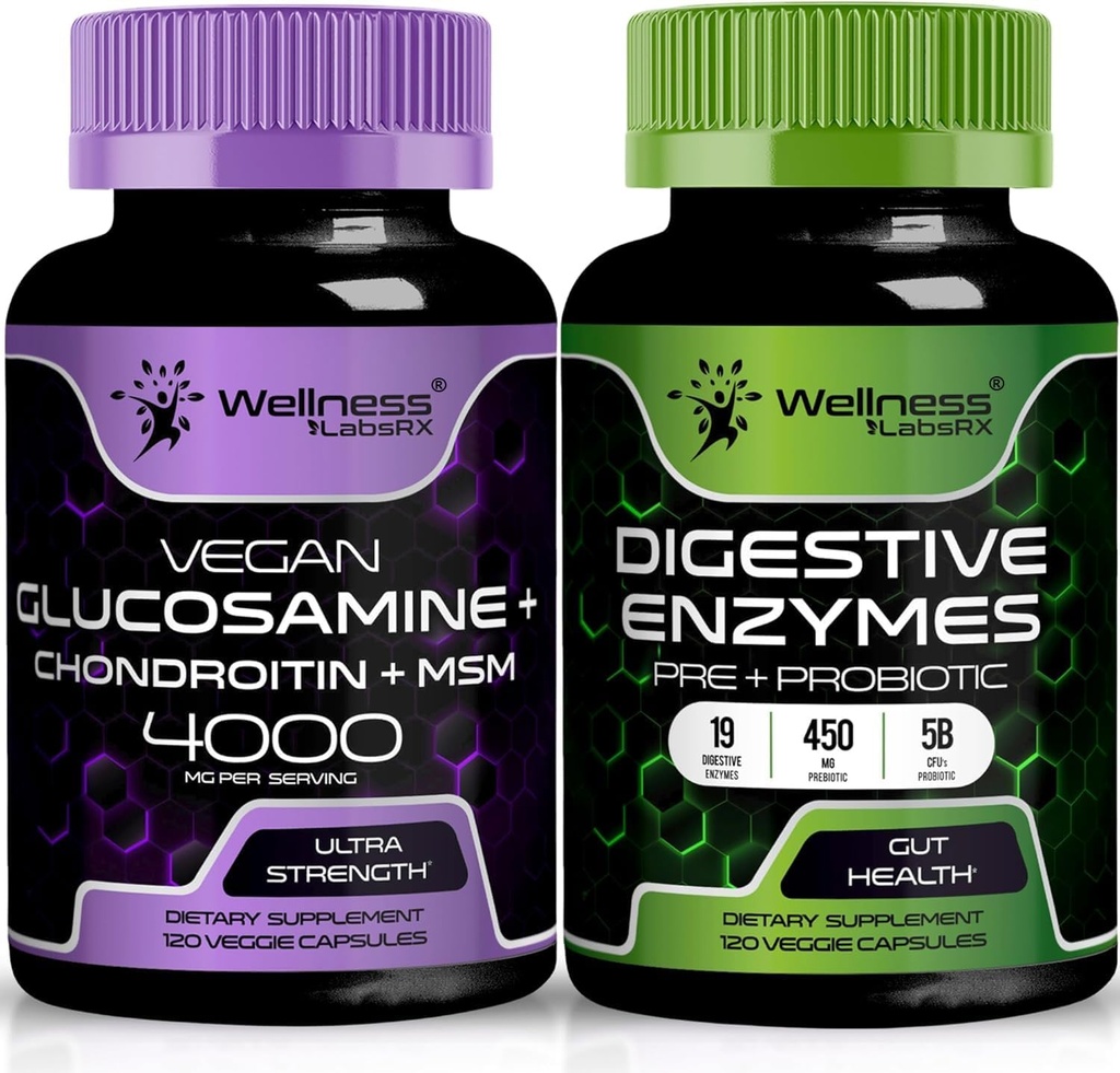 WELLNESS LABSRX Digestivní enzymy Kapsle PHARMAL 124; Glucosamine Chondroitin Kapsle