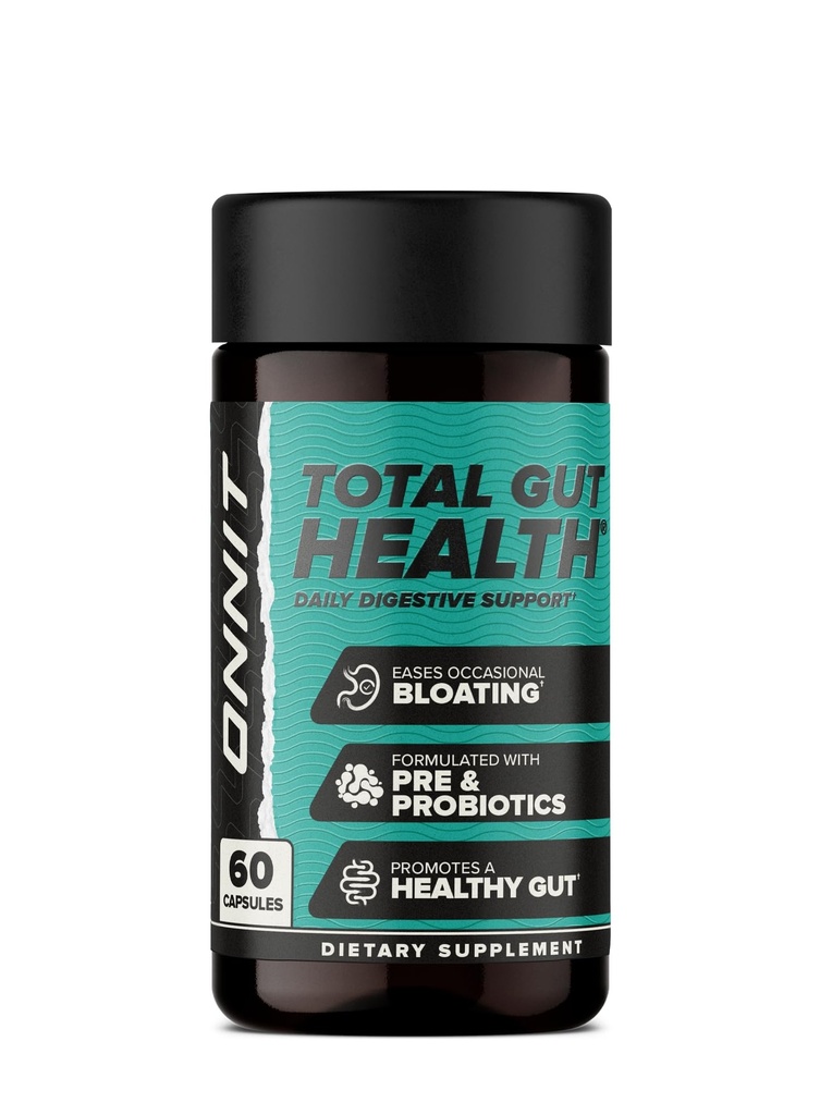 ONNIT Total Gut Health Daily Digestive Supplementary, IGEN ™ Non- GMO Testovaný doplněk stravy pro ženy a muže se 7 Stravovací dráhy probiotika, Prebiotika, Enzymy a Betaine HCL, 60 Počet