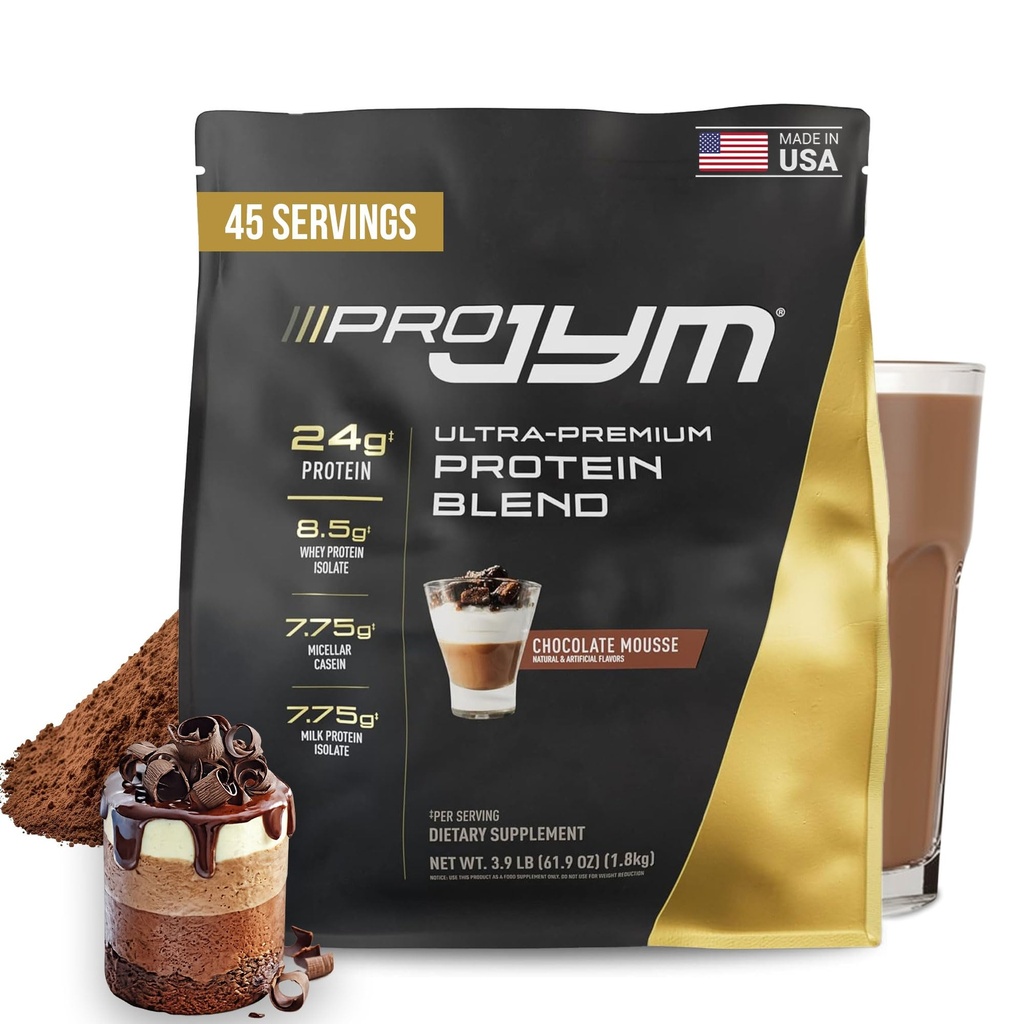 Pro JYM Chocolate Mousse Protein Powder - Syrovátkové proteinové izoláty, kasein, & Mléčný protein, Lean Muscle Building for Men & Women, JYM dodatek Věda, 45 Služební